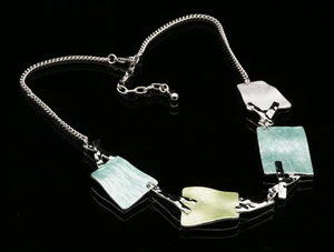 NEW Modern women jewelry blue green enamel cross charms choker necklace K09 - Picture 1 of 3