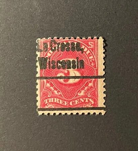 La Crosse, Wisconsin Type L-4E Precancel - 3 cents Postage Due U.S. #J63 - WI - Picture 1 of 1