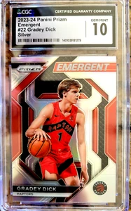 2023-24 Panini Prizm Emergent Gradey Dick Silver Toronto Raptors CGC GEM MINT 10 - Picture 1 of 2