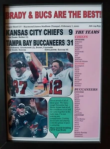 Kansas City Chiefs 9 Tampa Bay Buccaneers 31 - 2021 Super Bowl - gerahmter Druck - Bild 1 von 2