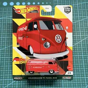 Hot Wheels Premium | Deustchland Designs Volkswagen T1 Panel Bus Red Porsche - Picture 1 of 4