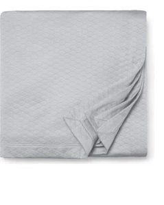NEW $420 SFERRA Favo 4250 Full/Queen Coverlet 100% Cotton Pique Lunar 96"x100" - Picture 1 of 6