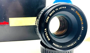 Minolta MC Rokkor - X PF 50mm, f1.7 lens in Minolta Box, both caps - Picture 1 of 4