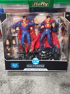 DC Multiverse Superman V Superman Of Earth-3 Figure 2 Pack McFarlane Damaged Box - Picture 1 of 4