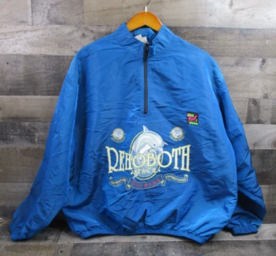 Vintage Surf Style Jacket Mens One Size Blue Iridescent Windbreaker 80s Rehoboth - Image 1 of 4