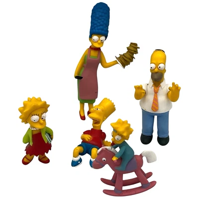 Set of Five 2007 The Simpsons Movie Action Figures Bart Homer Marge Lisa Maggie - Image 1 of 4