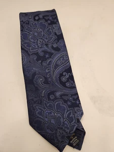 Eagle Mens Blue Paisley Pattern Neck Tie 100% Silk Classic Style Model - Picture 1 of 4