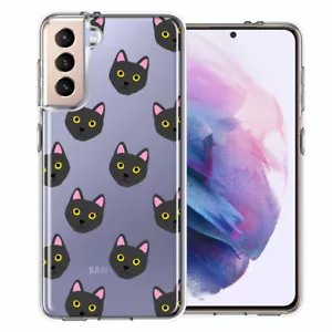 Für Samsung Galaxy S21 Black Cat Polkadots Double Layer Handyhülle Cover - Bild 1 von 1