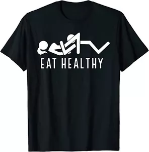 NEW LIMITED Eat Healthy Funny Eating Design Great Gift Idea Tee T-Shirt S-3XL - Picture 1 of 4