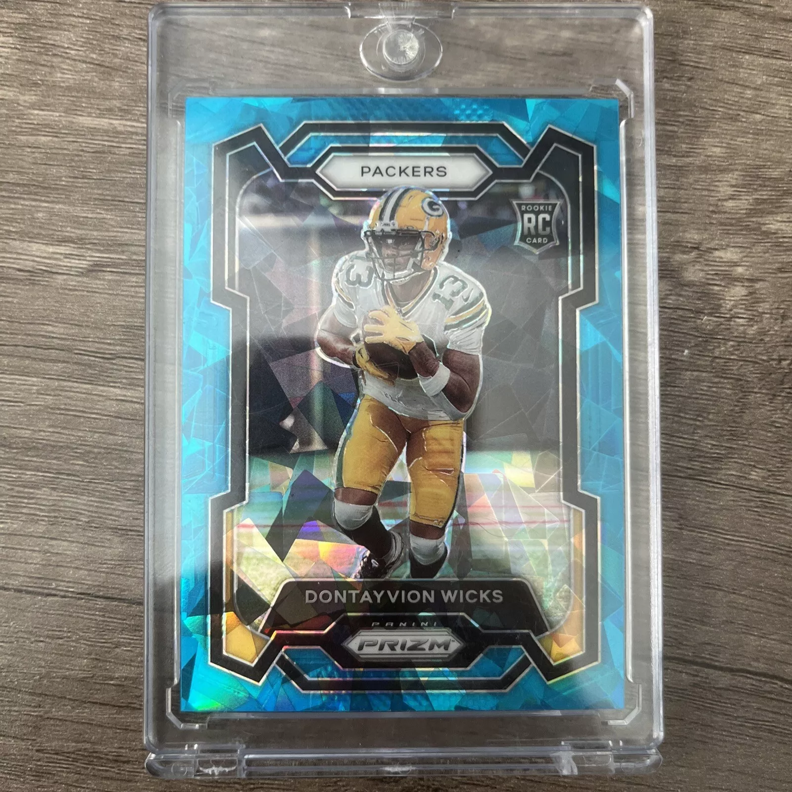 2023 Panini Prizm - Dontayvion Wicks RC #333 - BLUE ICE /99 - Packers Rookie