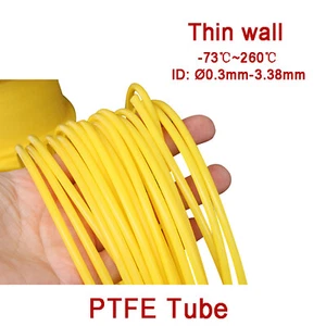 Yellow PTFE Tube Pipe AWG 150V Tubing, Wall thick 0.15/0.2/0.3mm HIGH TEMP 260℃ - Picture 1 of 5