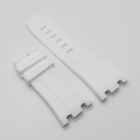 28mm - 24mm White Rubber Watch Band Strap For Ap Royal Oak Offshore 42mm