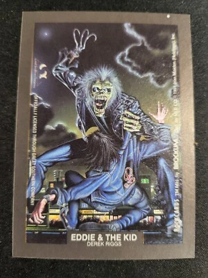 1991 Brockum Rockcards IRON MAIDEN STICKER Eddie And The Kid card  - Image 1 of 2