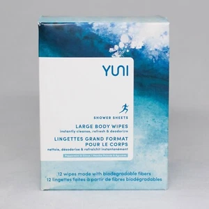 YUNI Beauty Shower Sheets with Neem, Peppermint and Citrus, 12 Count Wipes New - Picture 1 of 4