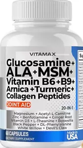 Glucosamine MSM Turmeric ALCAR Boswellia ALA Collagen BioPerine - Joint Support - Picture 1 of 4