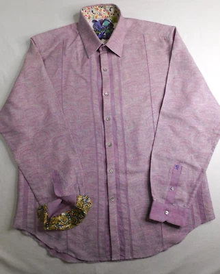 Robert Graham Men's Dress Shirt - Mauve - Flip Cuffs/Collar - XL - Excellent! - Image 1 of 4