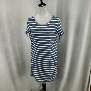Jane and Delancey Anthropologie Dress Womens Medium Blue Lt. Blue Striped Mini - Picture 1 of 12