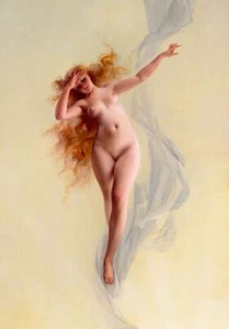 Impresión de póster de arte de pared desnudo Dawn Vintage 1883 por Luis Ricardo Falero A3 A4 A5 - Imagen 1 de 6