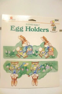Juego de 4 porta huevos de Pascua American Greetings Bloomer Bunny Rabbit 1990 - Imagen 1 de 4