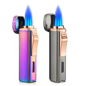 Cigar Torch Lighter Triple Jet Flame Cool Butane Refillable Cigar Lighter Punch - Picture 1 of 15