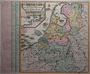 Benelux - 17 Provinzen - Chatelain 1720 - Nouvelle carte des dix-sept provinces - Picture 1 of 3