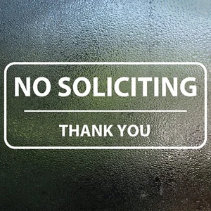 No Soliciting Sign 6-pack Sticker 3''X7'' Door Window Outdoor Waterproof - Picture 1 of 4