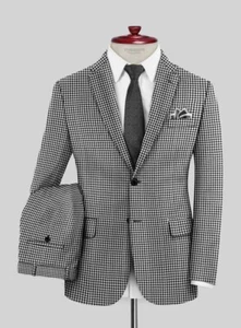 Traje de hombre pata de gallo pata de perro a cuadros novio esmoquin fiesta graduación ocio personalizado - Imagen 1 de 13