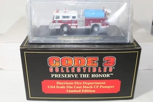 CODE 3 COLLECTIBLES Harrison, NY Fire Dept Mack CF Pump Engine 11 White/Burgundy - Picture 1 of 3