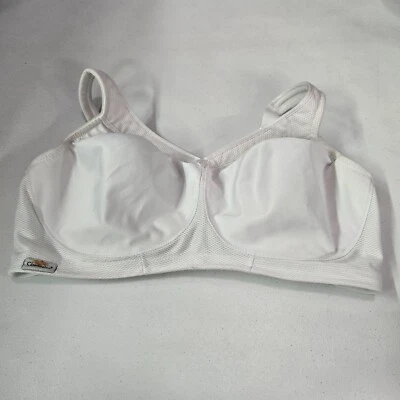 Sujetador deportivo Glamorise para mujer 42F blanco Magic Lift correas ajustables sin costuras LEER Foto 1 de 4