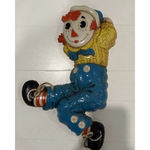 Placa de pared de plástico Raggedy Andy 1977 de colección arte de pared Bobbs Merrill - Imagen 1 de 3
