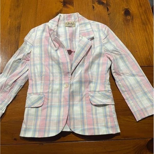 Juicy Couture Damen Vintage Y2k Pastell Gingham Karo Einknopf Blazer Medium - Bild 1 von 3