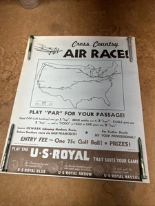 ¡Pelota de golf real de Estados Unidos 1937 carrera aérea! "Póster raro de colección difícil de encontrar 14""x17""" - Imagen 1 de 16