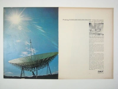 Radiotelescopio SKF Bearings Green Bank de colección anuncio impreso ingeniería 1966 espacio Foto 1 de 2