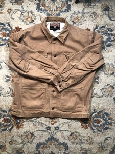Duluth Trading Jacket Mens Large Brown Canvas Workwear Utility Chore Coat Cotton - Picture 1 of 9
