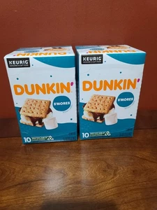 Dunkin’  S’mores Coffee, 10 Keurig K-Cup Pods Medium Roast LOT Of 2 Boxes  - Picture 1 of 4