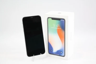 Apple iPhone X (Unlocked) A1901 64GB Silver Grade C Original Box - Image 1 of 4