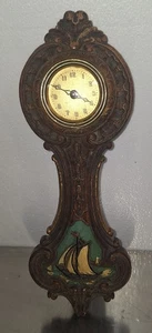 Sehr seltene Lux Washington Banjo Wanduhr funktioniert mit Segelschiff Bild - Bild 1 von 15