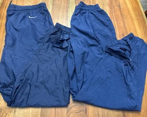 Vintage Nike Pants L Lightweight Windbreaker  Navy Blue Mens Lot of 2 - Picture 1 of 22