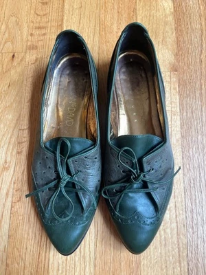 Usado en Excelente Condición Joan & David Italiano Cuero Verde azulado Oscuro Espectador Zapatos/Zapatos con Cordones Talla 8.5R Foto 1 de 4