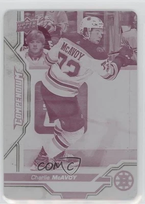 2018-19 Upper Deck Compendium Printing Plate Magenta 1/1 Charlie McAvoy #40 k1r - Image 1 of 3