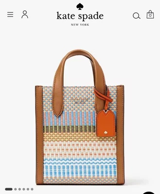 Kate Spade Manhattan Straw Mini Tote Crossbody multicolor  - Image 1 of 4