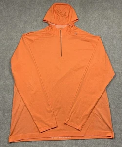 Lululemon Hooded 1/4 Zip Mens XXL 2XL Orange Stretch Your Head Long Sleeve - Picture 1 of 13