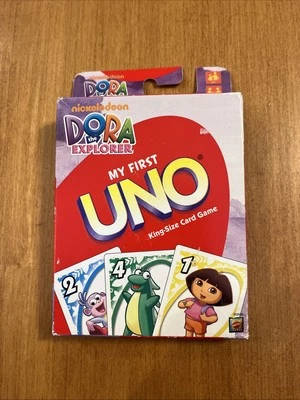 My First UNO Nick Jr Dora The Explorer King Size Card Game Sealed Sababa Toys - Image 1 of 4