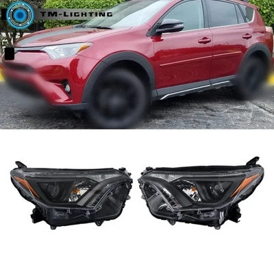 For Toyota RAV4 2016 2017-18 Headlights Halogen Projector Left+Right Side Balck - Image 1 of 4