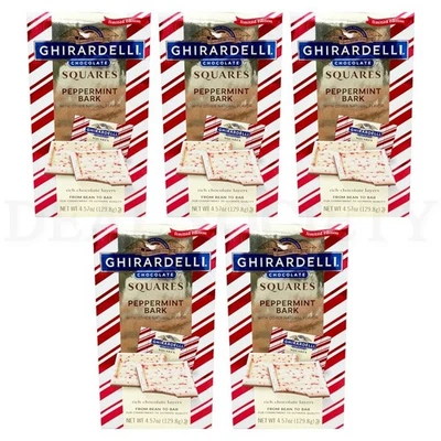 Ghirardelli Peppermint Bark Chocolate Squares 4.57oz Lot of 5 - Image 1 of 3