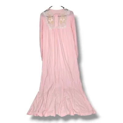 CAMISÓN vintage Gilead para mujer M rosa franela encaje ribete pradera tradicional NUEVO  Foto 1 de 4