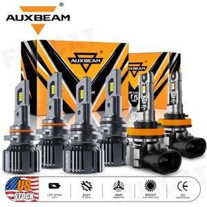 AUXBEAM Canbus 9005 9006 H11 LED Combo Headlight High Low Beam Fog Light White - Picture 1 of 12