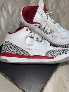 Little Kid's Jordan 3 Retro "Cardinal Red" White/Cardinal Red (429487 126) - 1 - Picture 1 of 10