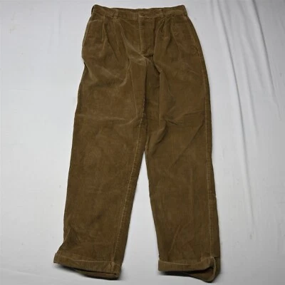 Pantalones plisados de pana resistentes al color ancho marrón tostado Jos A Bank 34x32 para hombre Foto 1 de 4