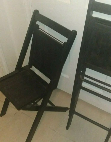 vintage wood slat folding chairs set of 3 Cover